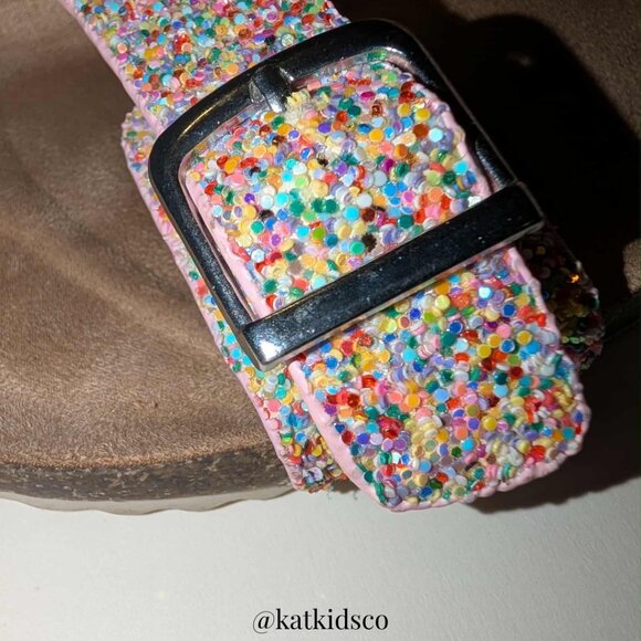 Cat & Jack Girls Glitter Buckle Sandals – Size 4 - Picture 7 of 13
